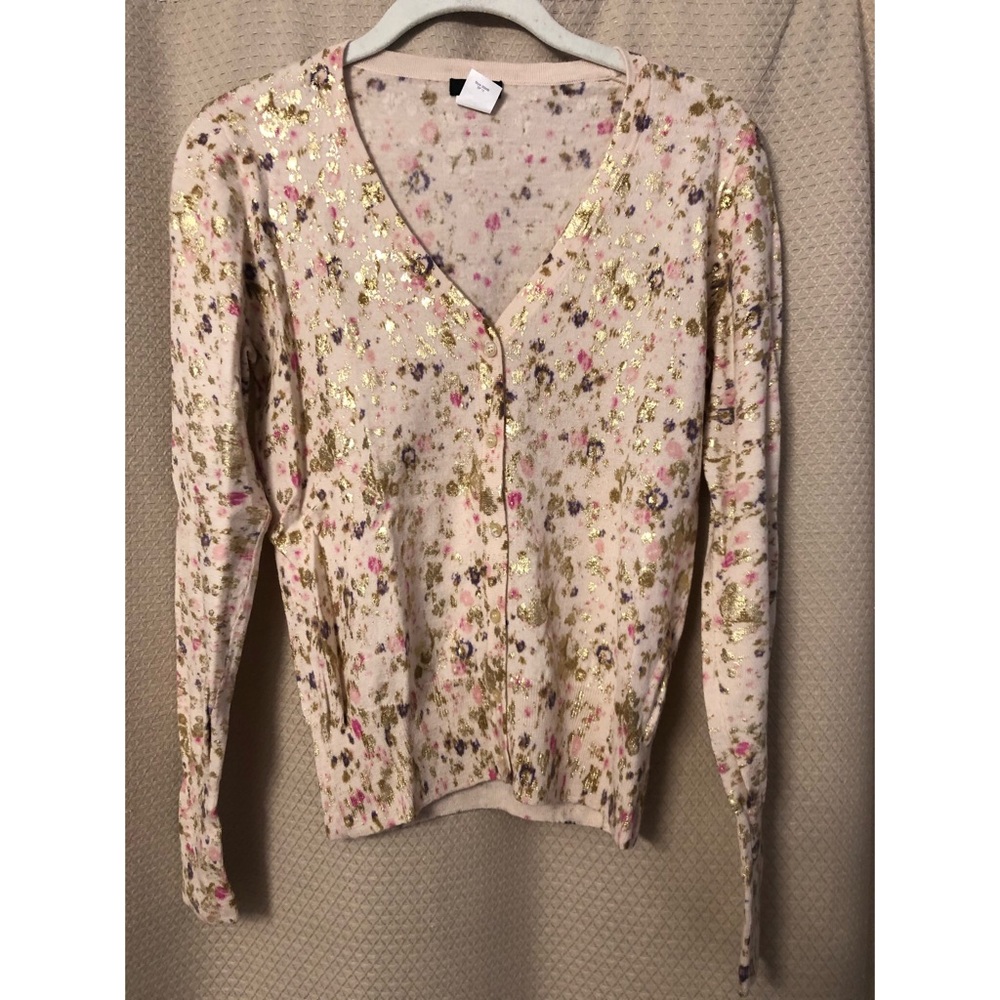 Floral gold foil cardigan